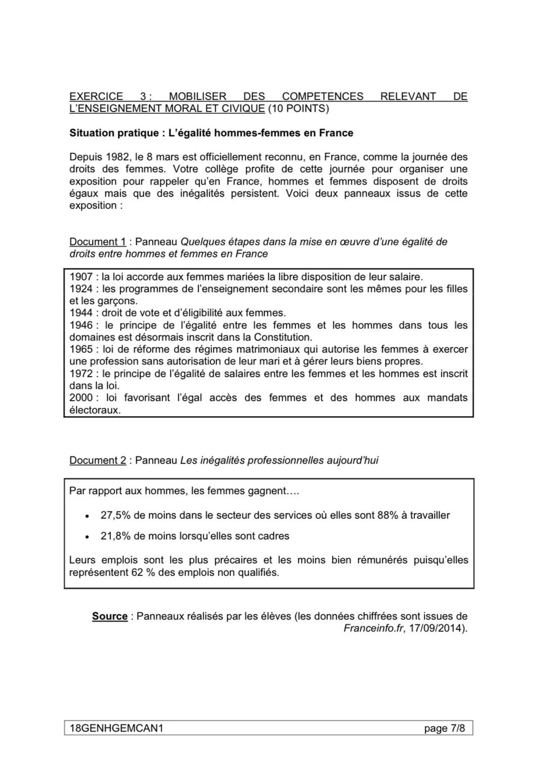 --- OCR Start ---
DIPLÔME NATIONAL DU BREVET
SESSION 2018
HISTOIRE-GEOGRAPHIE
ENSEIGNEMENT MORAL ET CIVIQUE
Série générale
Durée de l'épreuv