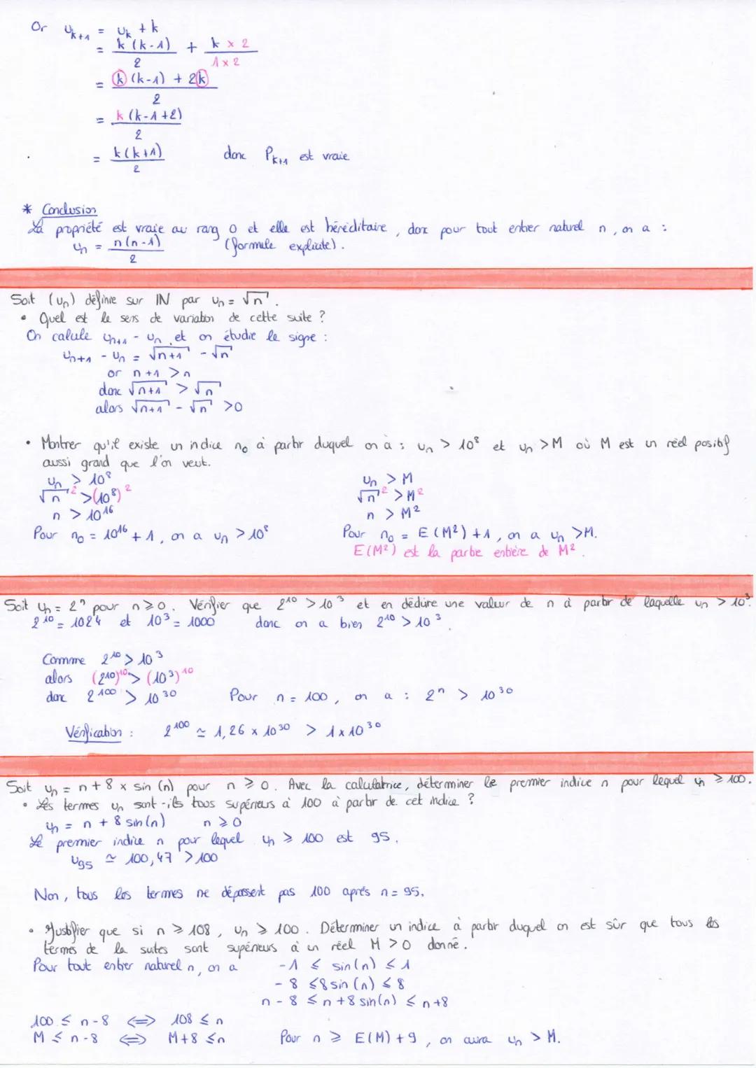 --- OCR Start ---
the suite numérique = liste ordonnée de
nombres réels telle qu'à tout enber nos
associe un nombre réel note un.
→ de façon