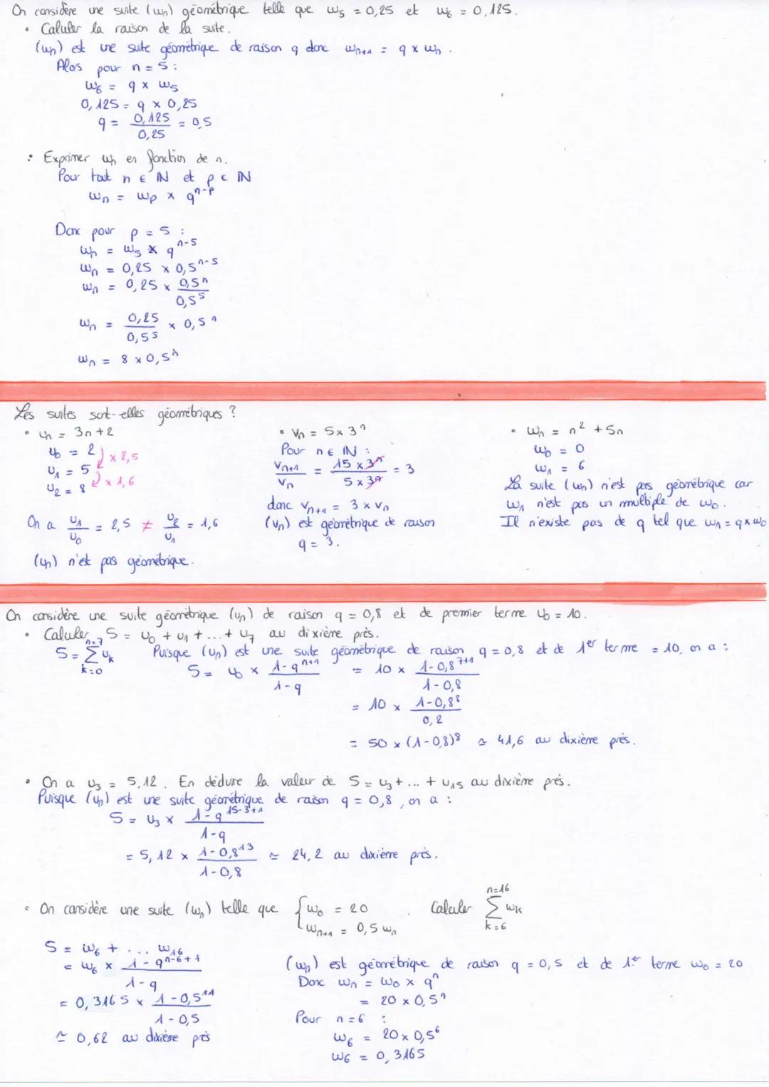 --- OCR Start ---
the suite numérique = liste ordonnée de
nombres réels telle qu'à tout enber nos
associe un nombre réel note un.
→ de façon