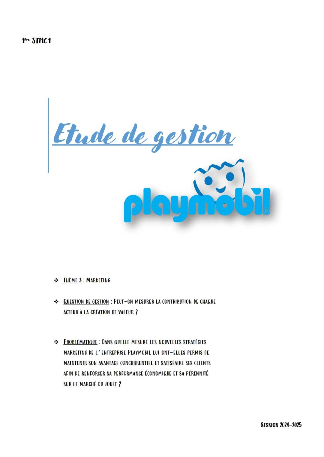 Exemple d'étude de gestion