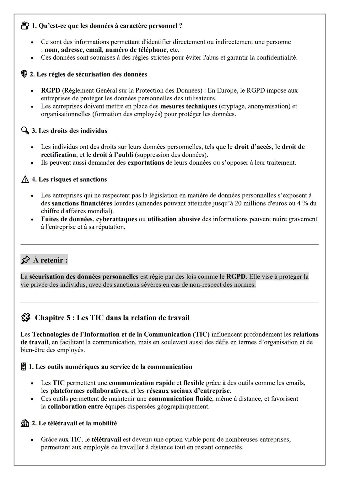--- OCR Start ---
Thème 4: impact du numérique sur l'activité de l'entreprise.
☑ Chapitre 1: La transformation du numérique et ses impacts.