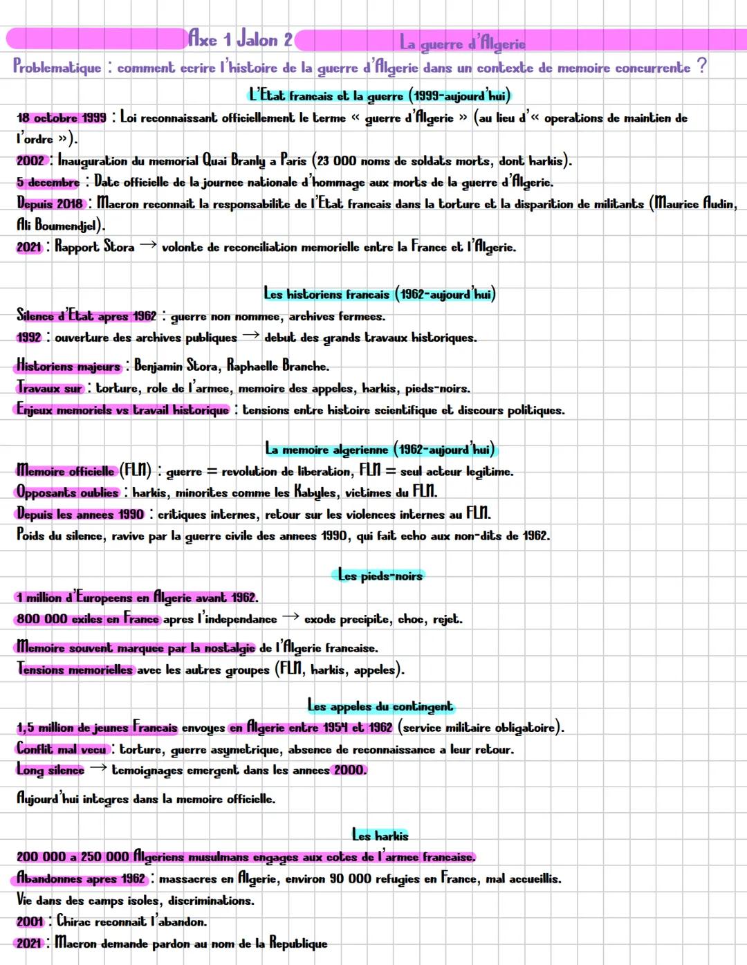 # Histoires et memoires # Definitions
# Histoires et memoires
Loi memorielle: loi affirmant le point de vue officiel d'un Etat sur un even