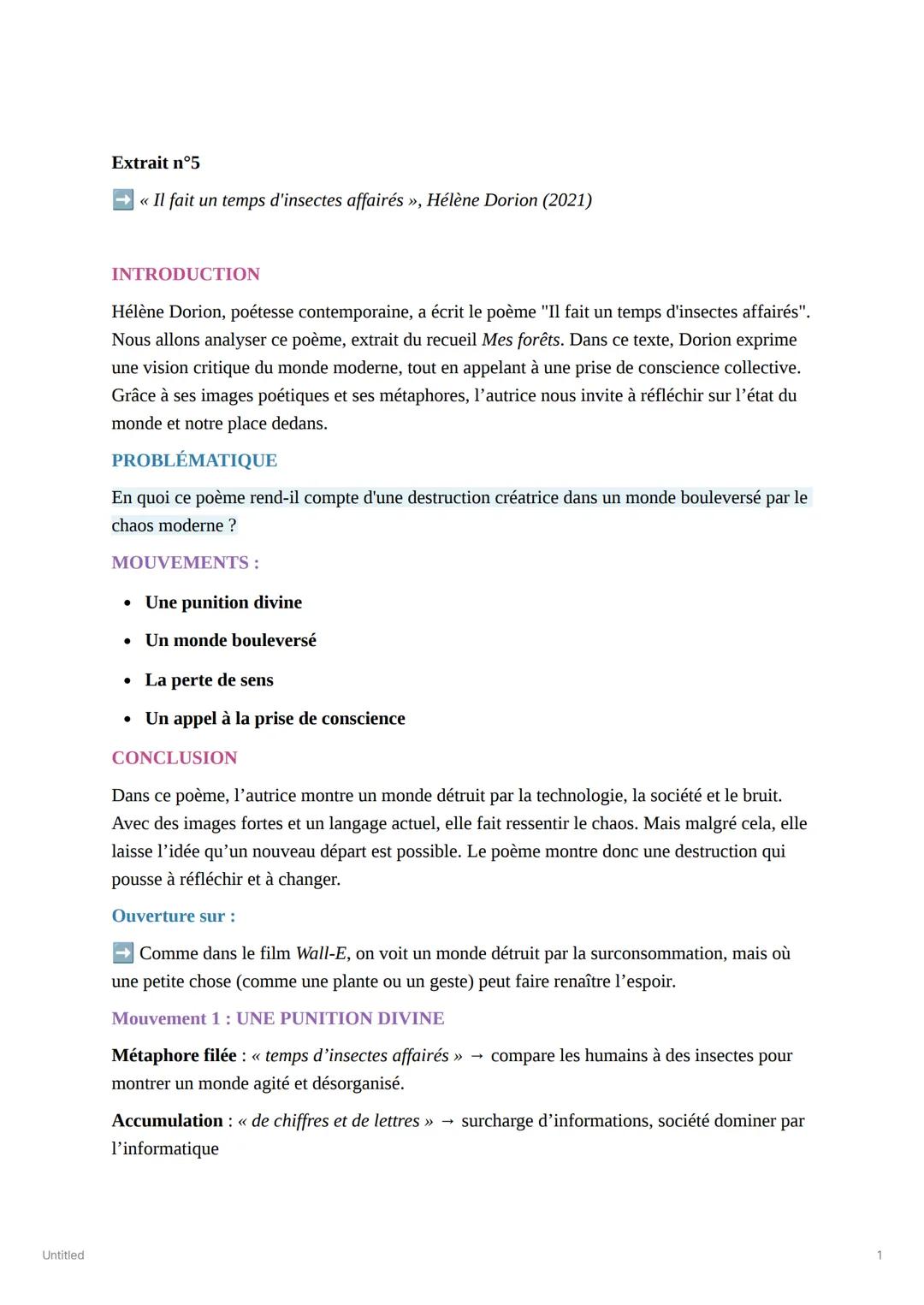 Untitled
Extrait n°5
<< Il fait un temps d'insectes affairés », Hélène Dorion (2021)
INTRODUCTION
Hélène Dorion, poétesse contemporaine,