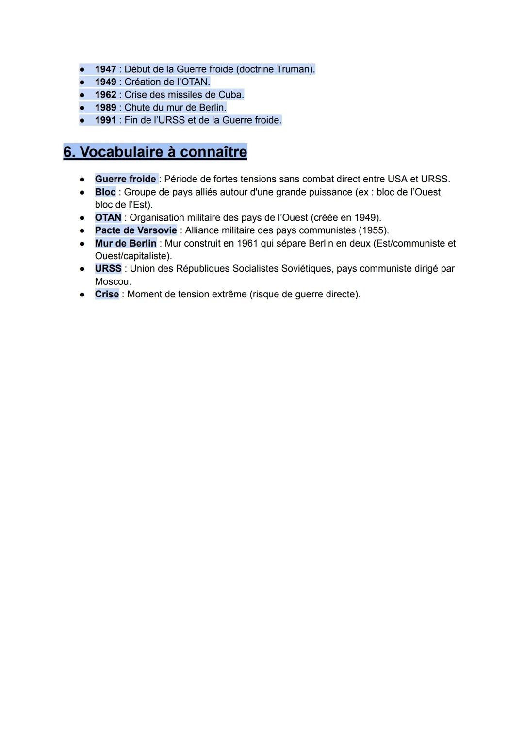 # La Guerre froide (1947-1991) : USA vs
URSS
By Won-young
1. Qu'est-ce que la Guerre froide ?
- Conflit idéologique et politique entre de