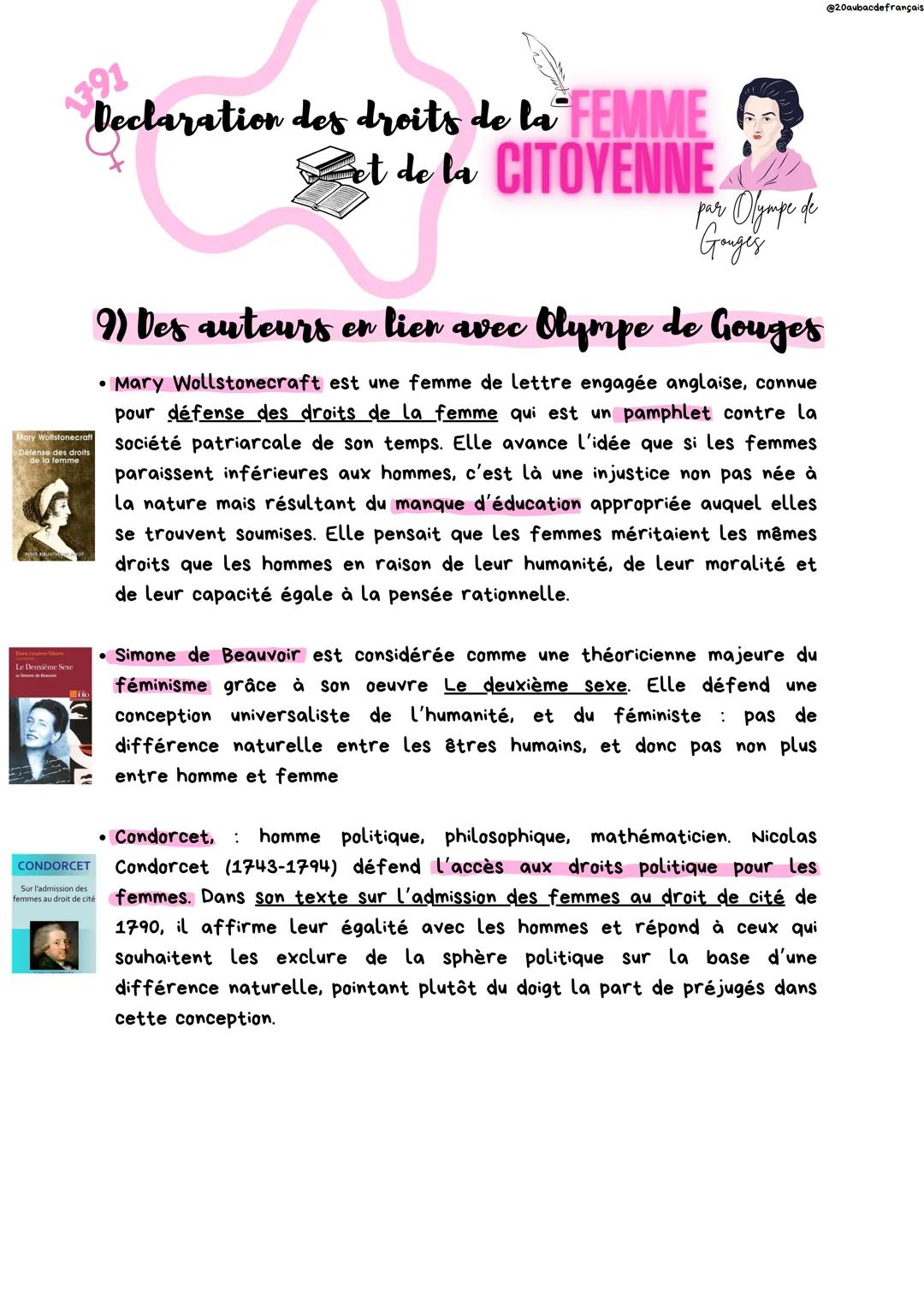 @20aubacdefrançais
1791
Declaration des droits de la FEMME
et de la CITOVENNE
1) C'est quoi la littérature d'idées ?
par Olympe de
Gouges
co