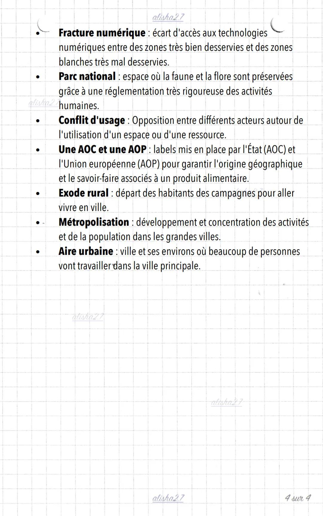 --- OCR Start ---
alisha 2.7
Géographie
Les espaces de faible densité en France
I. Définition et caractéristiques générales
Espace de faible