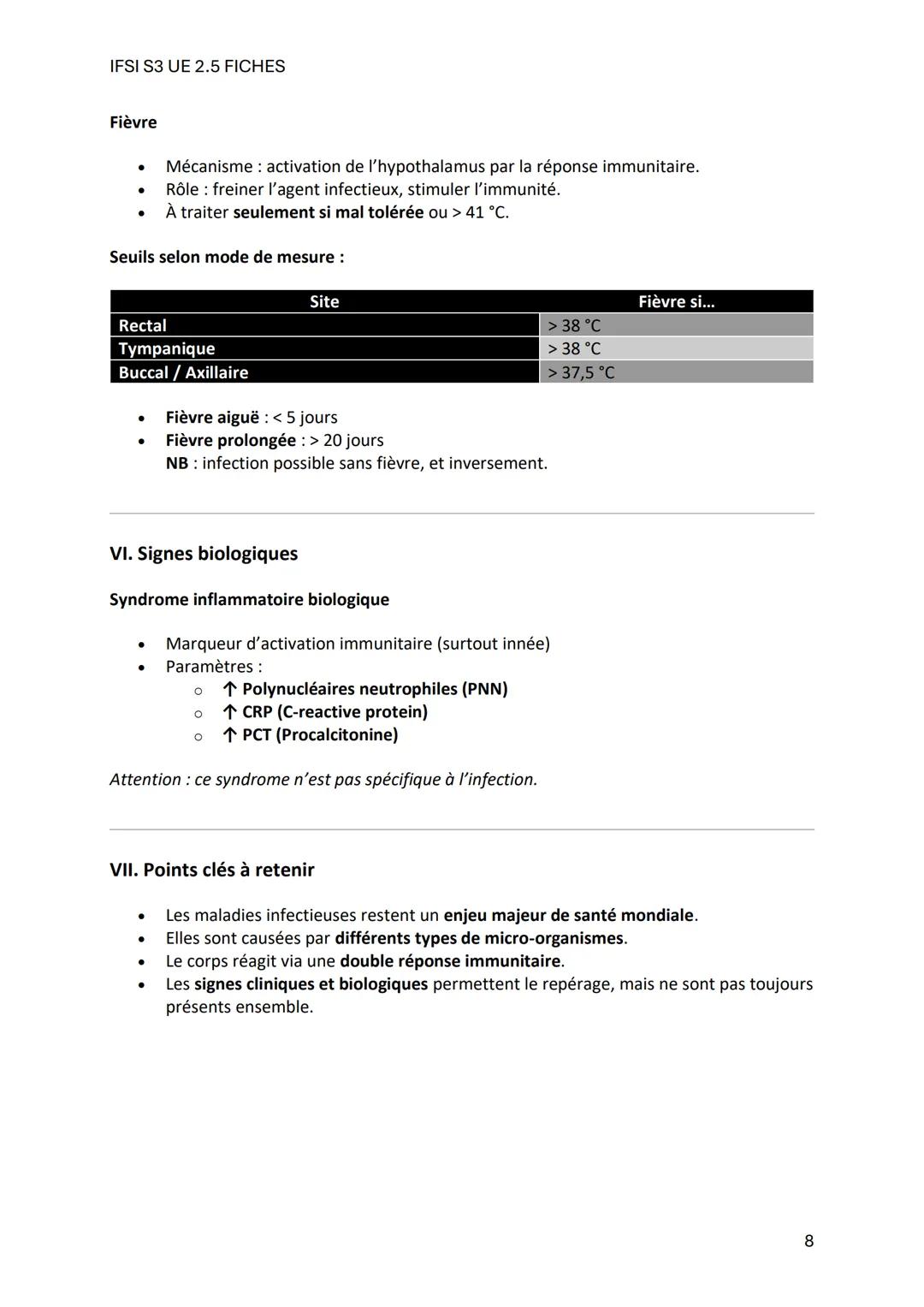IFSI S3 UE 2.5 FICHES
Fiche de Révision - UE 2.5 S3: Maladies Infectieuses
1. Définitions clés
- Santé: Bien-être physique, mental et social