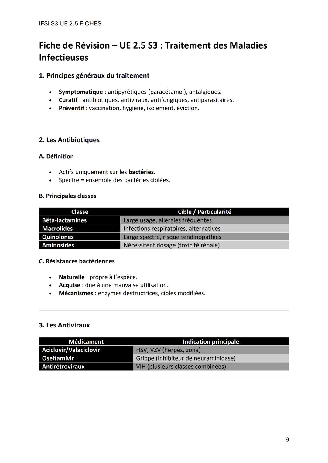 IFSI S3 UE 2.5 FICHES
Fiche de Révision - UE 2.5 S3: Maladies Infectieuses
1. Définitions clés
- Santé: Bien-être physique, mental et social
