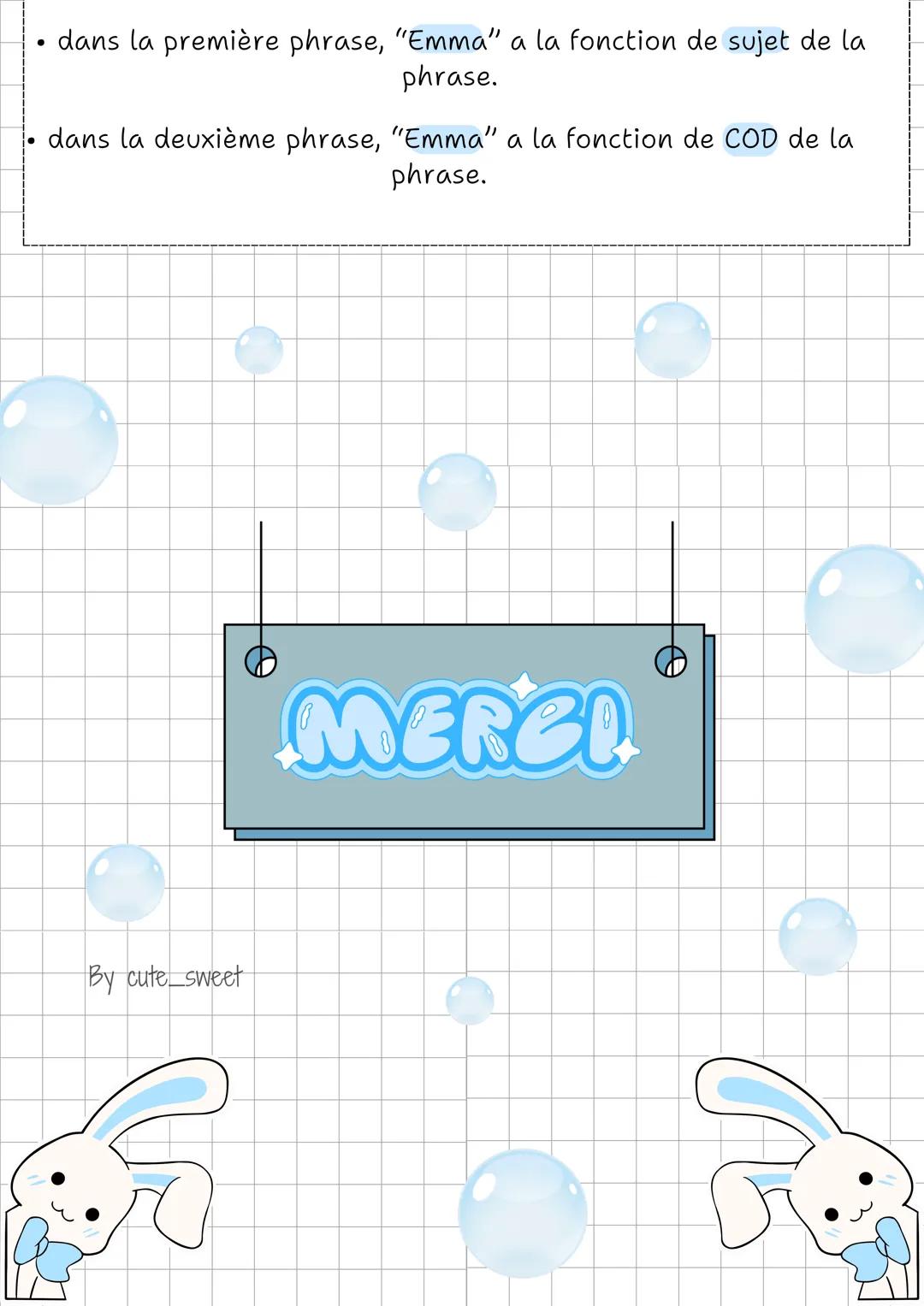 --- OCR Start ---
Français
La grammaire en français
By cute_sweet
Un mot à une fonction grammaticale dans une
phrase: c'est le rôle qui il y