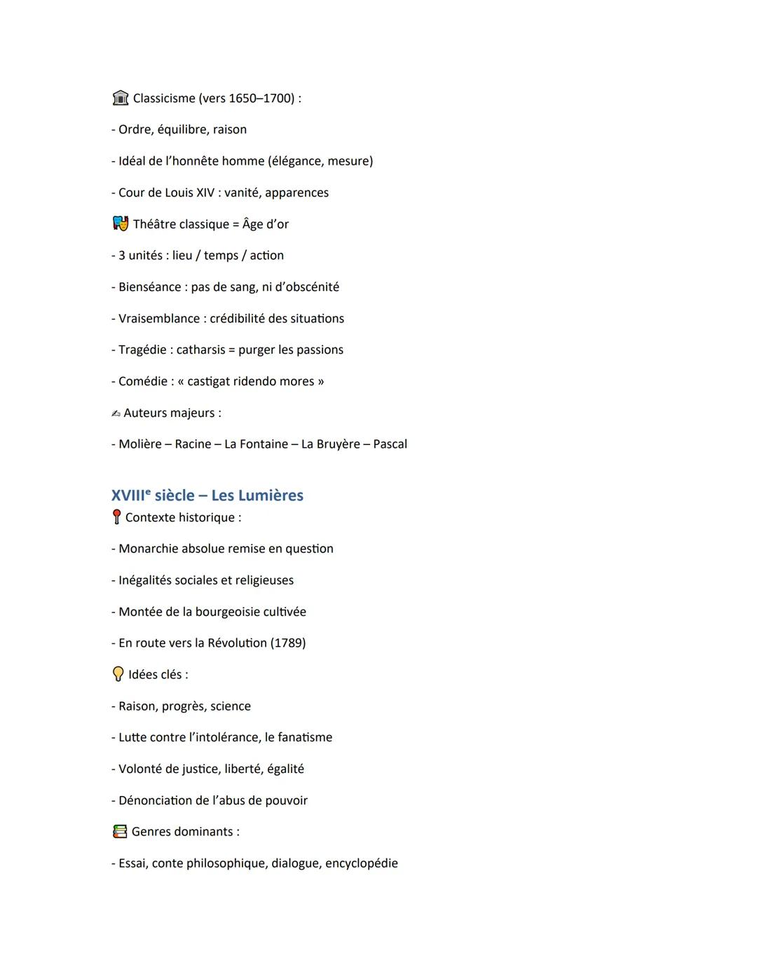 FICHE BAC - Contexte littéraire du XVIe
au XXIe siècle
XVIe siècle - Humanisme & Renaissance
Contexte historique :
- Découverte du Nouveau M