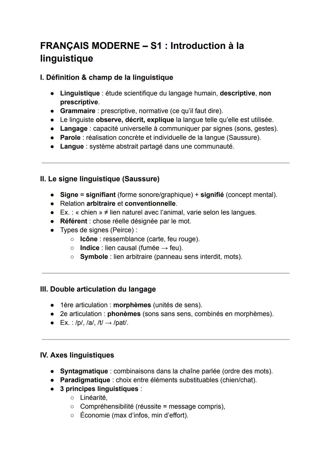 Français moderne-linguistique
