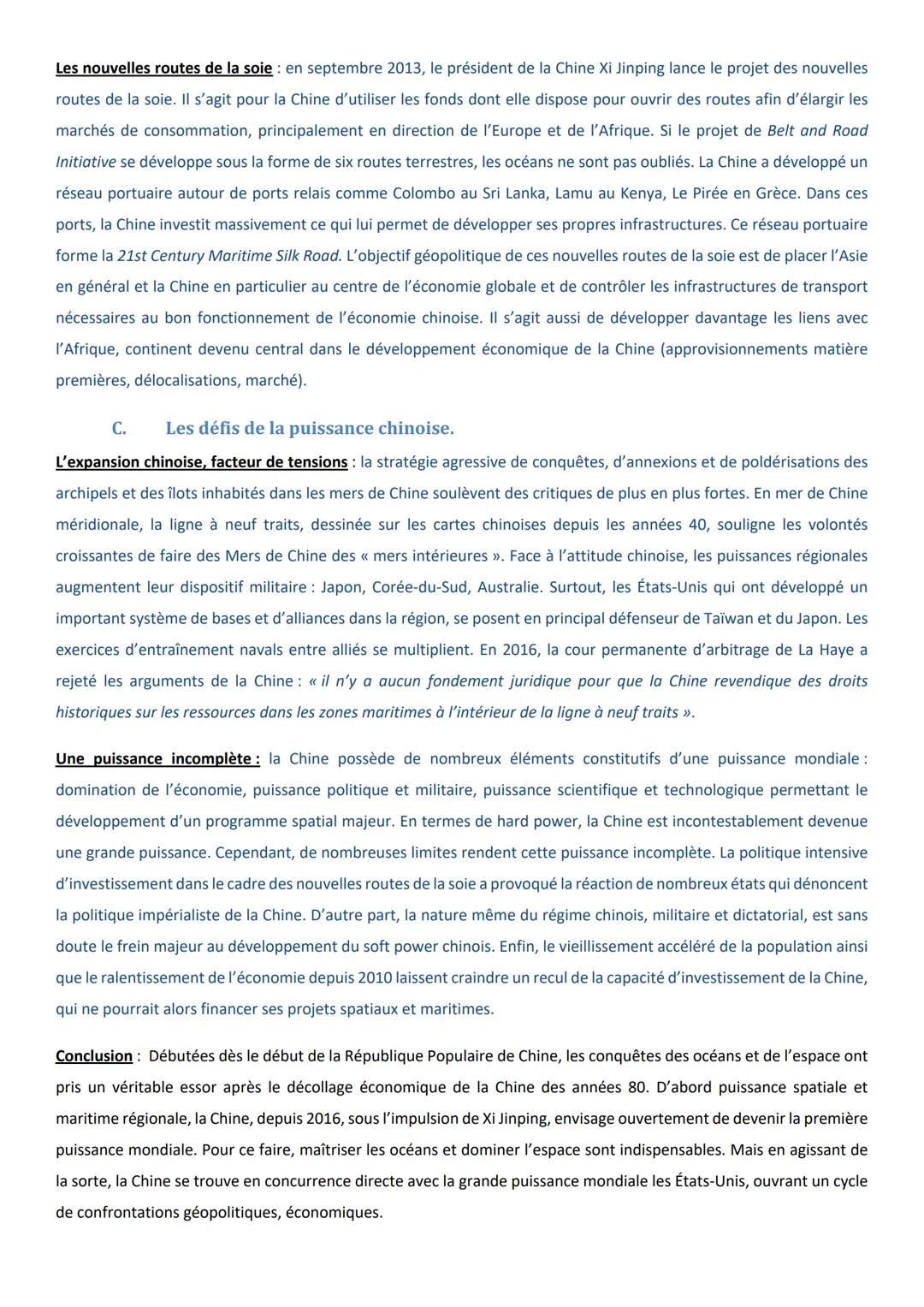 HGGSP 1: DE NOUVEAUX ESPACES DE CONQUÊTE
OTC: LA CHINE: À LA CONQUÊTE DE L'ESPACE, DES MERS ET DES OCÉANS
Introduction: En 1973, Alain Peyre
