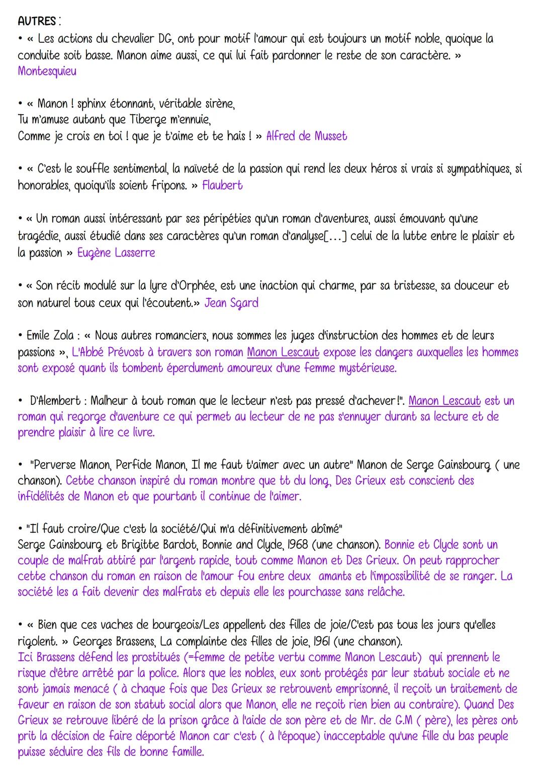 Le roman et le récit du MA au XXIe siècle
Manon Lescaut, Abbé Prévost
Citations:
Manon Lescaut
Personnages en marge,
plaisir du romanesque
•