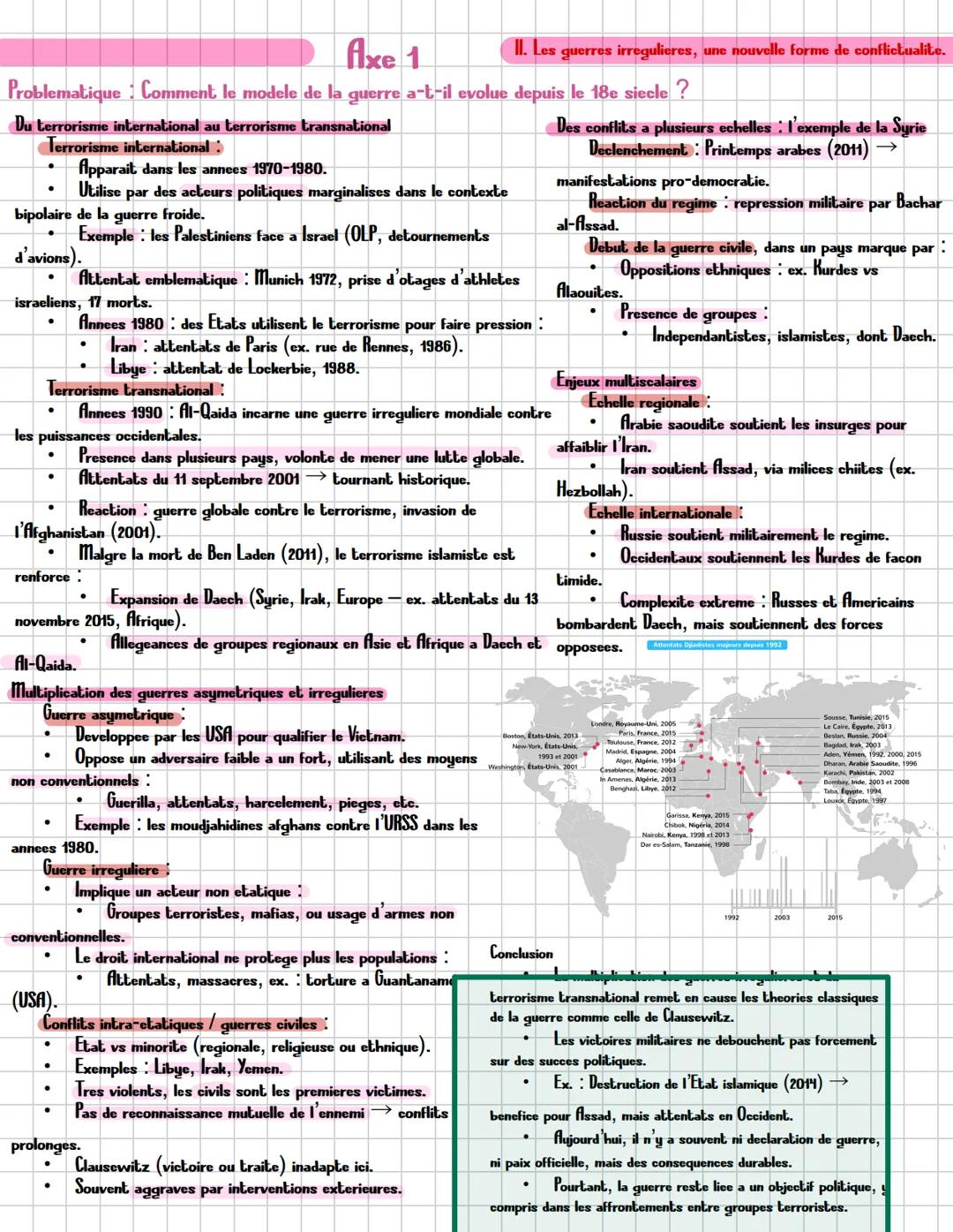 Faire la guerre, faire la paix Introduction
Formes de conflits et tentatives de paix dans le monde actuel
Problematique : Comment definir le