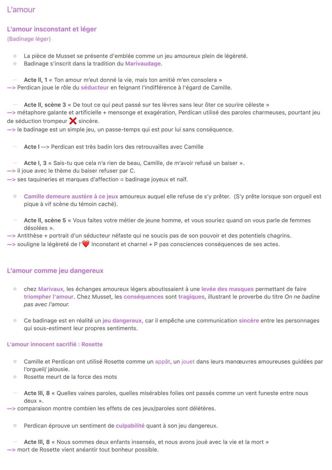 Fiche dissertation On ne badine pas avec l’amour