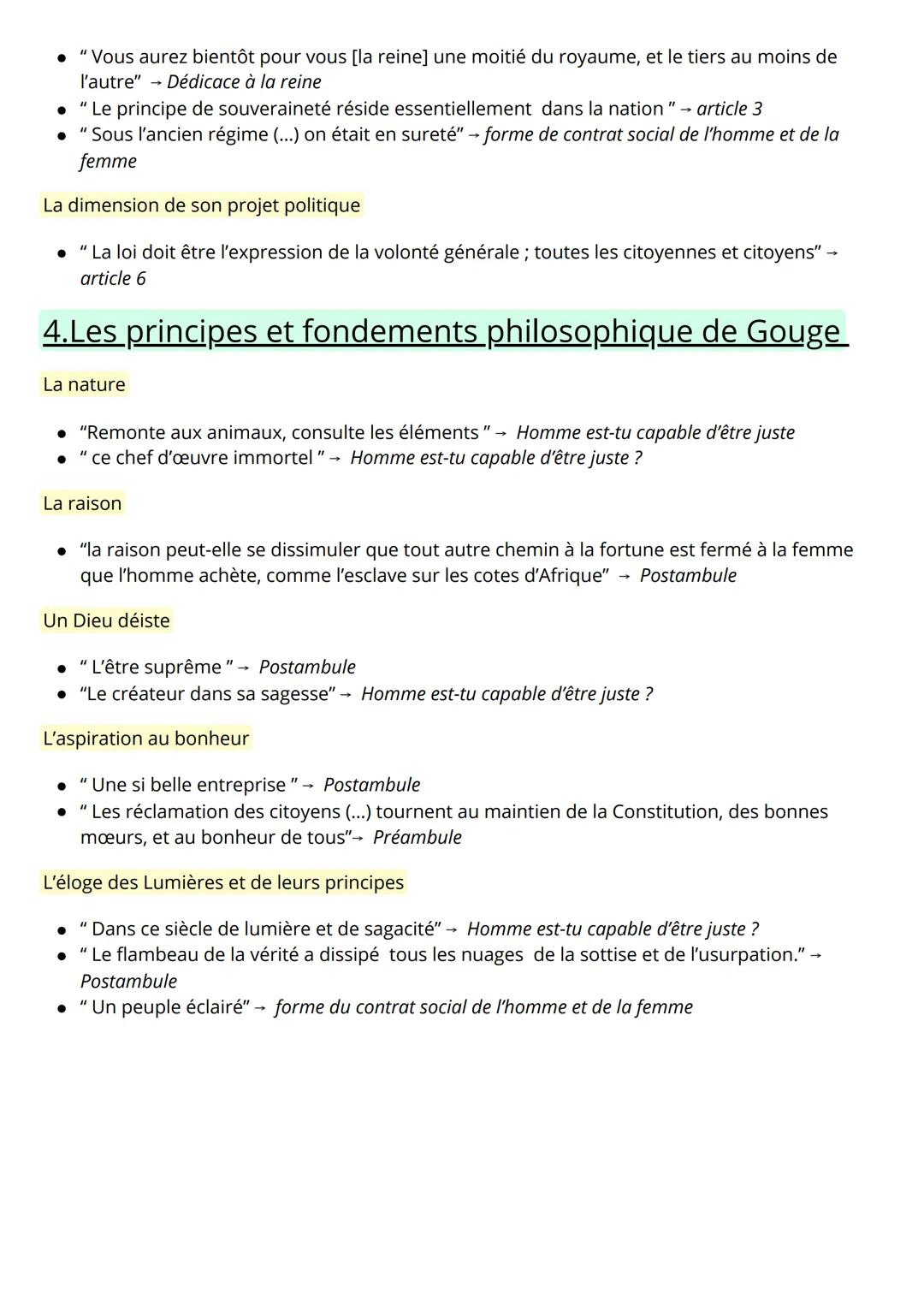 Citations: DDFC
1. Les droits des femmes
Les qualités des femmes
• "un sexe qui a reçu toutes les facultés intellectuelles" - Homme est tu c