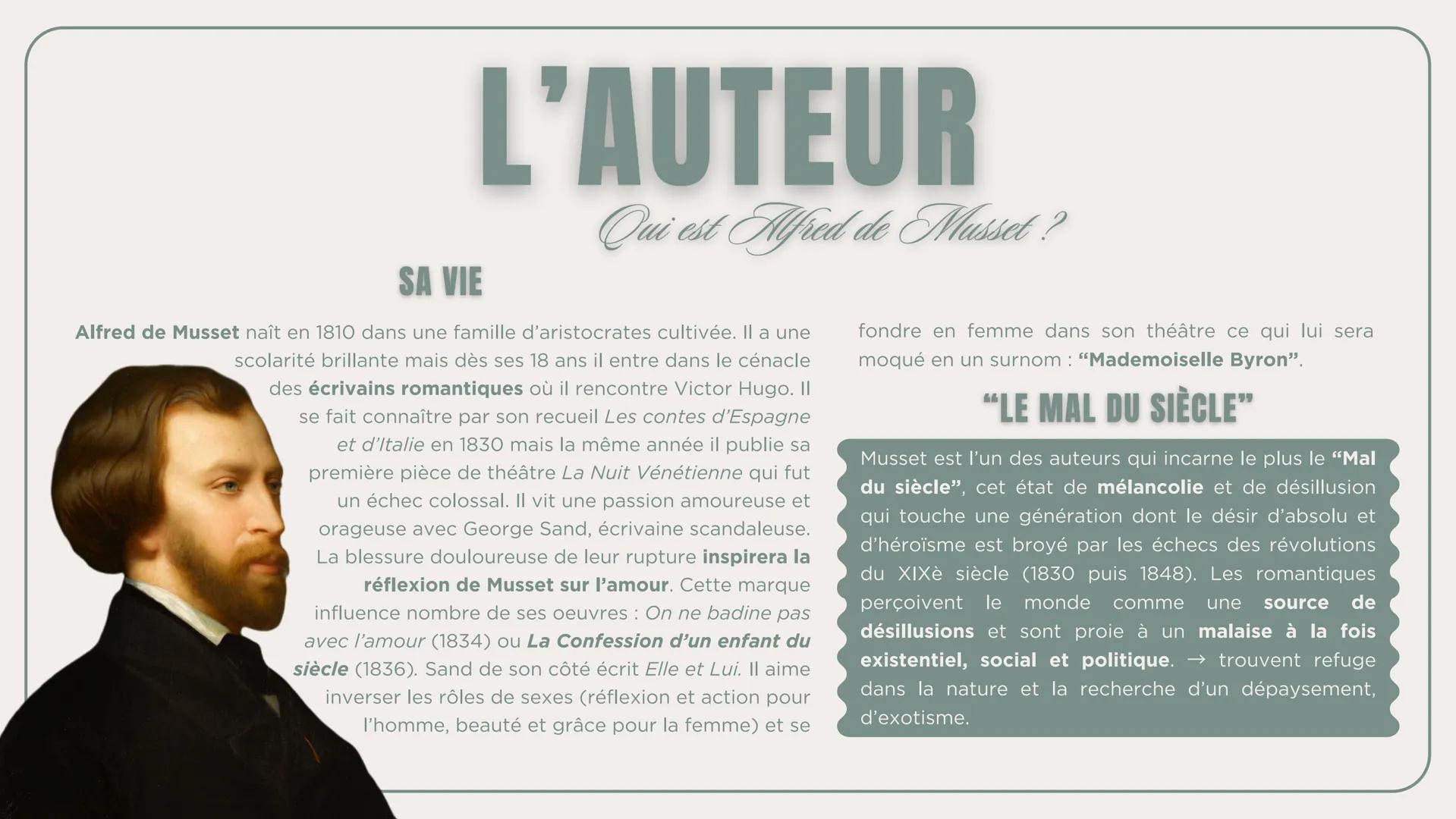 OBJET D'ÉTUDE: LE THÉÂTRE DU XVII AU XXI SIÈCLE
PARCOURS: LES JEUX DU COEUR ET DE LA PAROLE
ON NE BADINE
pas avec l'amour
ALFRED DE MUSSET -