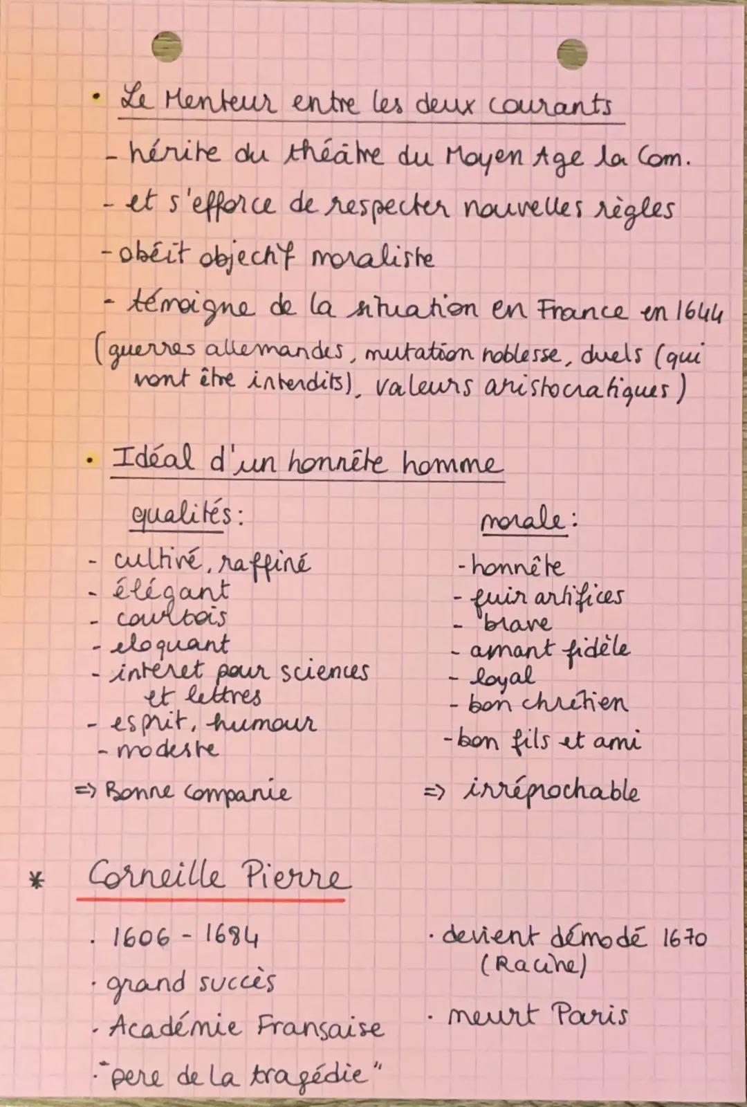 --- OCR Start ---
Theatre
* Le Menteur. Pierre Corneille. 1644
3 textes liminaires regard qui évolue
→Epitre, 1644
ante cipe critiques, prés