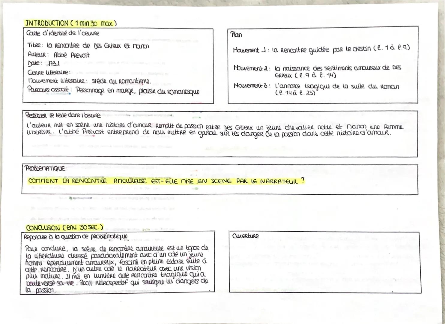 # ELS Manon Lescaut, La rencontre Des Grieux et Manon : L'abbé Prévost 1733
1
*J'avais marqué le temps de mon départ d'Amiens. Hélas ! que