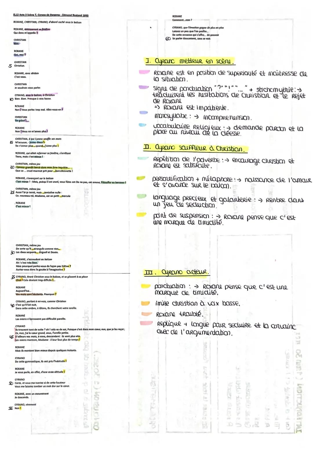 EL12 Cyrano De Bergerac, Acte 3 Scene 7 : Edmont Rostand 1893