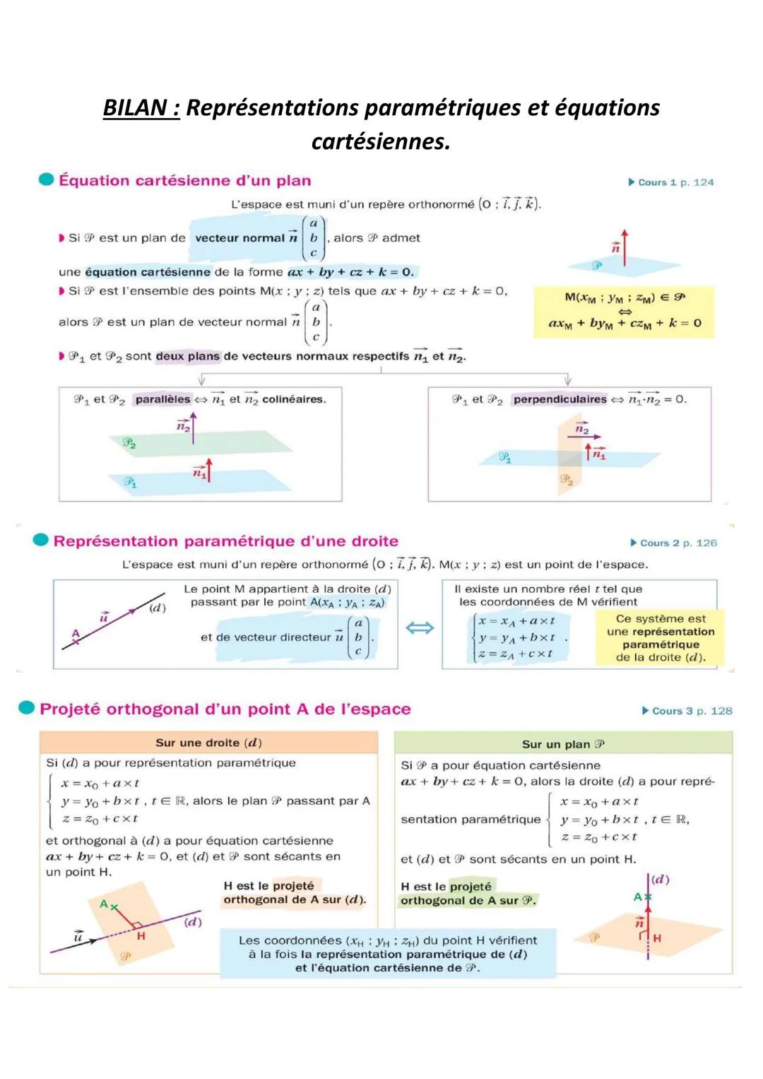 # BILAN : Orthogonalité et distances dans l'espace.
## Produit scalaire de deux vecteurs de l'espace
$AB \cdot AC = ...$
$AB \times AC \t