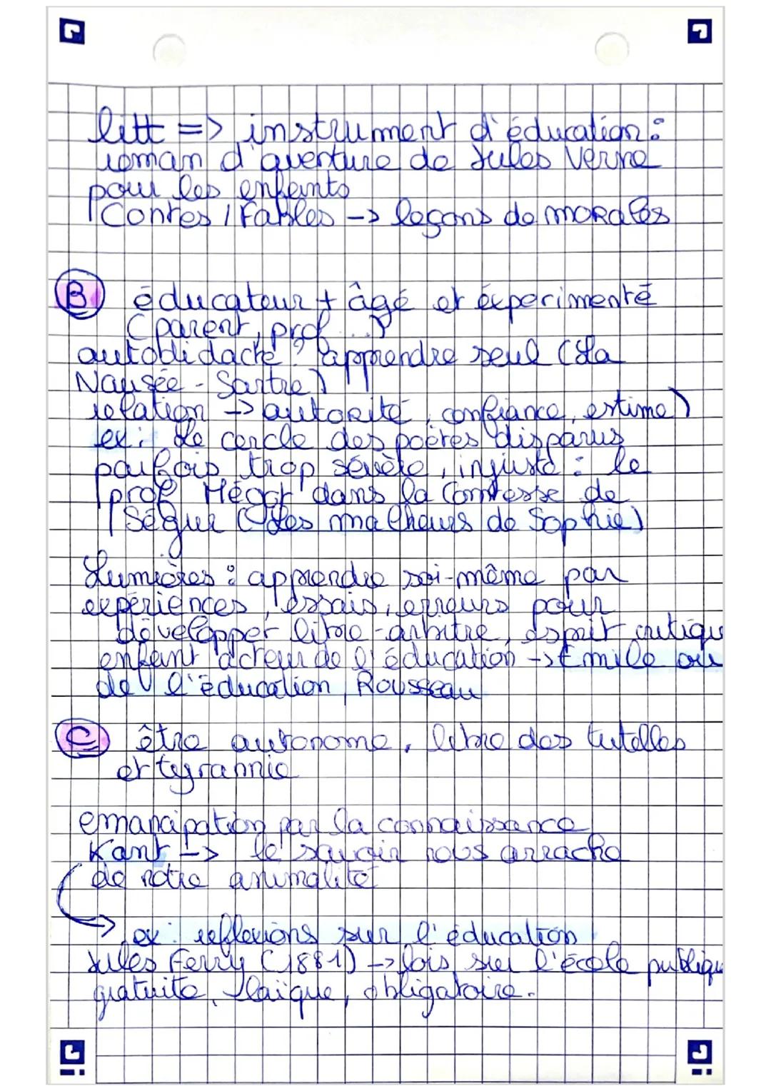HCP
④ Education Transmission, Emancipatio
quoi? <A> comment? B pourquoi?
A individu acquière connaissances +
compétences => qualités physi