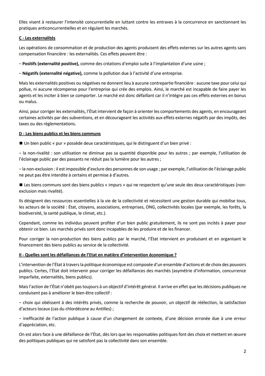Thème 6: Comment l'État peut-il intervenir dans l'économie ?
Chapitre 2: Défaillances des marchés et défaillances de l'Etat
Notions
Capacité