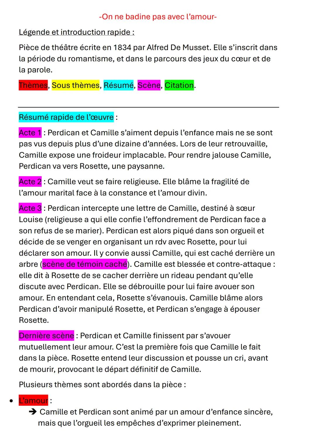 On ne badine pas avec l’amour-fiche de révision