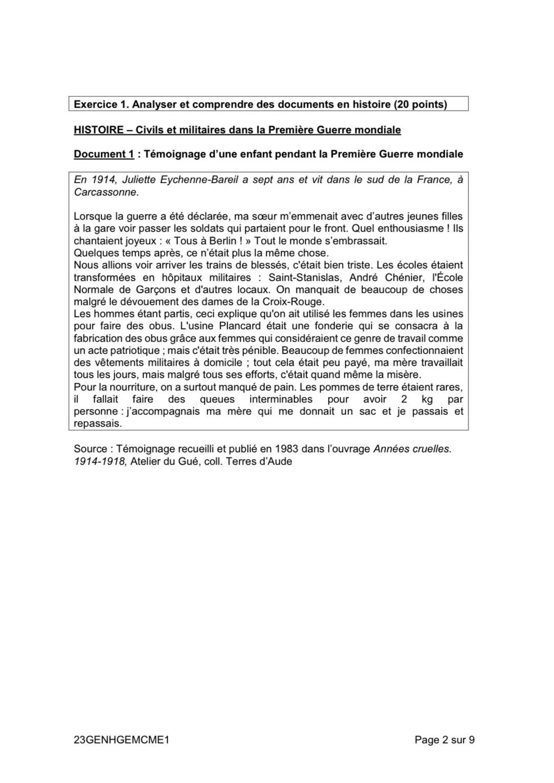 # DIPLÔME NATIONAL DU BREVET
SESSION 2023
# HISTOIRE-GÉOGRAPHIE
ENSEIGNEMENT MORAL ET CIVIQUE
Série générale
Durée de l'épreuve : 2 heure