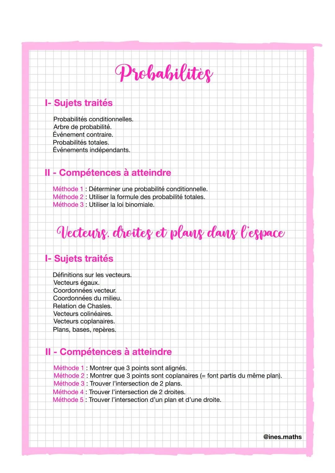 Exponentielle
I- Sujets traités
Représentation graphique.
Dérivation.
Équations et inéquations.
Formules.
Limites + croissances comparées.
I