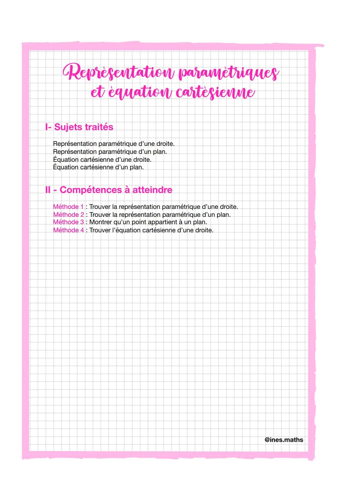 Exponentielle
I- Sujets traités
Représentation graphique.
Dérivation.
Équations et inéquations.
Formules.
Limites + croissances comparées.
I