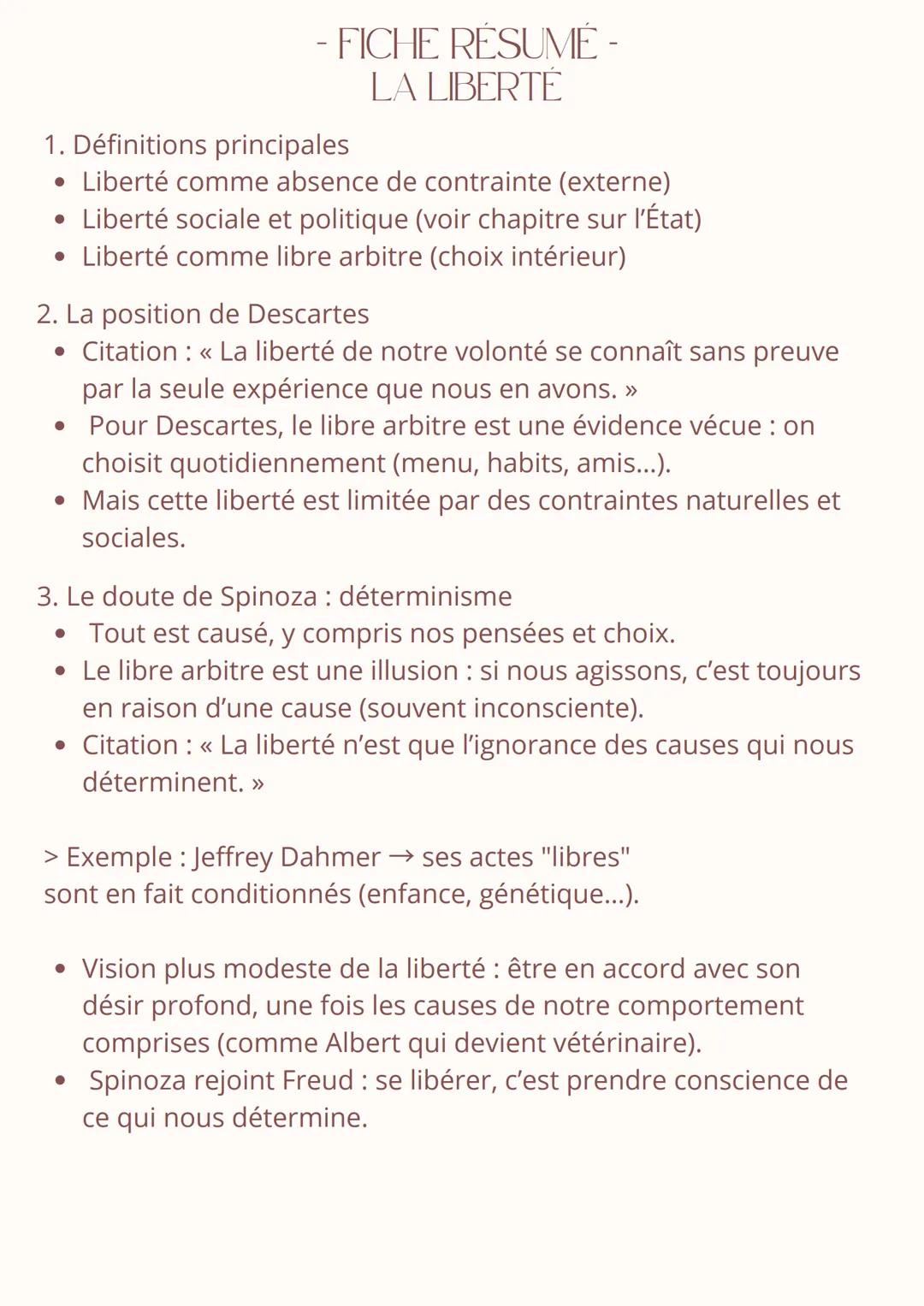 - FICHE RÉSUMÉ -
LA CONSCIENCE ET L'INCONSCIENT
1. Définitions clés
• Conscience: Faculté de percevoir et de savoir ce que
l'on fait, pense,