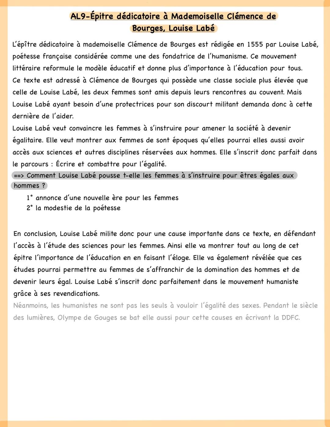 Etant donné le temps, Mademoiselle, que les sévères lois des hommes n'empêchent
plus les femmes de s'appliquer aux sciences et disciplines,