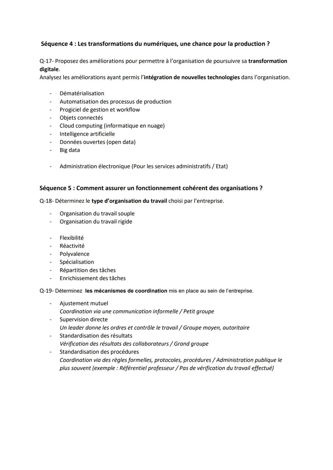 Management, Sciences de gestion et numérique en 40 questions
Thème 1: Les organisations et l'activité de production de biens et de services