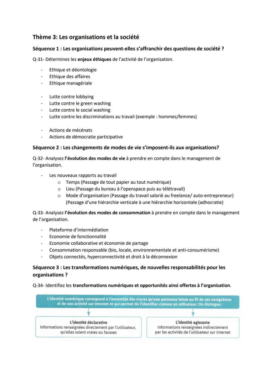 Management, Sciences de gestion et numérique en 40 questions
Thème 1: Les organisations et l'activité de production de biens et de services