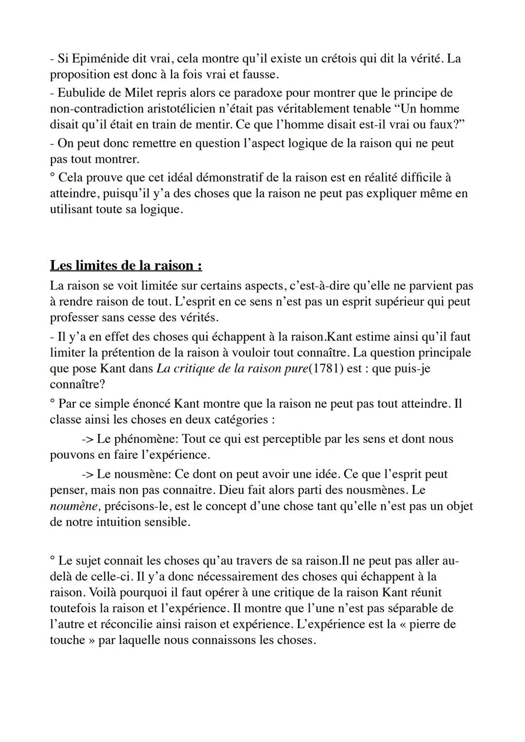 Introduction
La Raison
Expliquer ce qu'est la raison c'est avant tout expliquer qui est le
sujet rationnel. La raison s'accompagne toujours