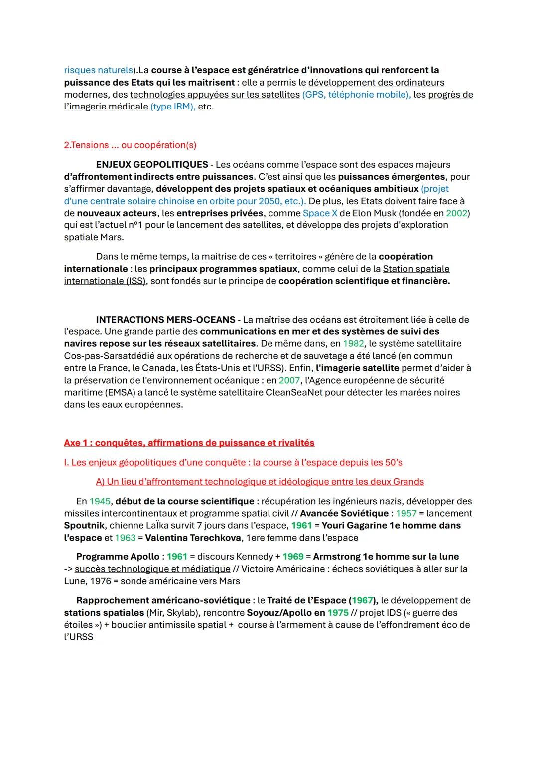 HGGSP - Thème 1- De nouveaux espaces de conquête
Introduction OCÉAN ET ESPACE: QUELLES SPÉCIFICITÉS?
A.Les océans
OCÉAN: Grande étendue d'ea