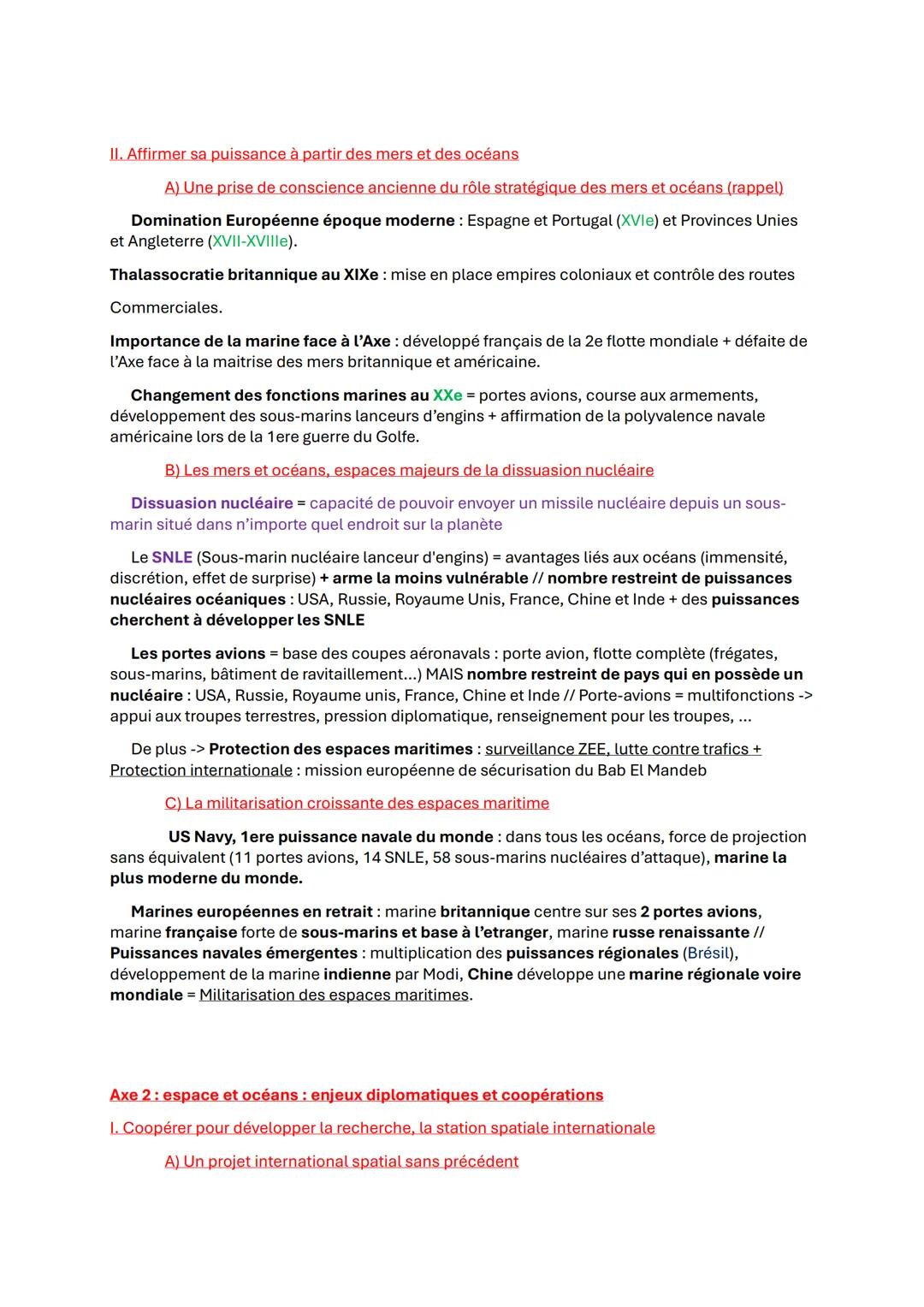HGGSP - Thème 1- De nouveaux espaces de conquête
Introduction OCÉAN ET ESPACE: QUELLES SPÉCIFICITÉS?
A.Les océans
OCÉAN: Grande étendue d'ea
