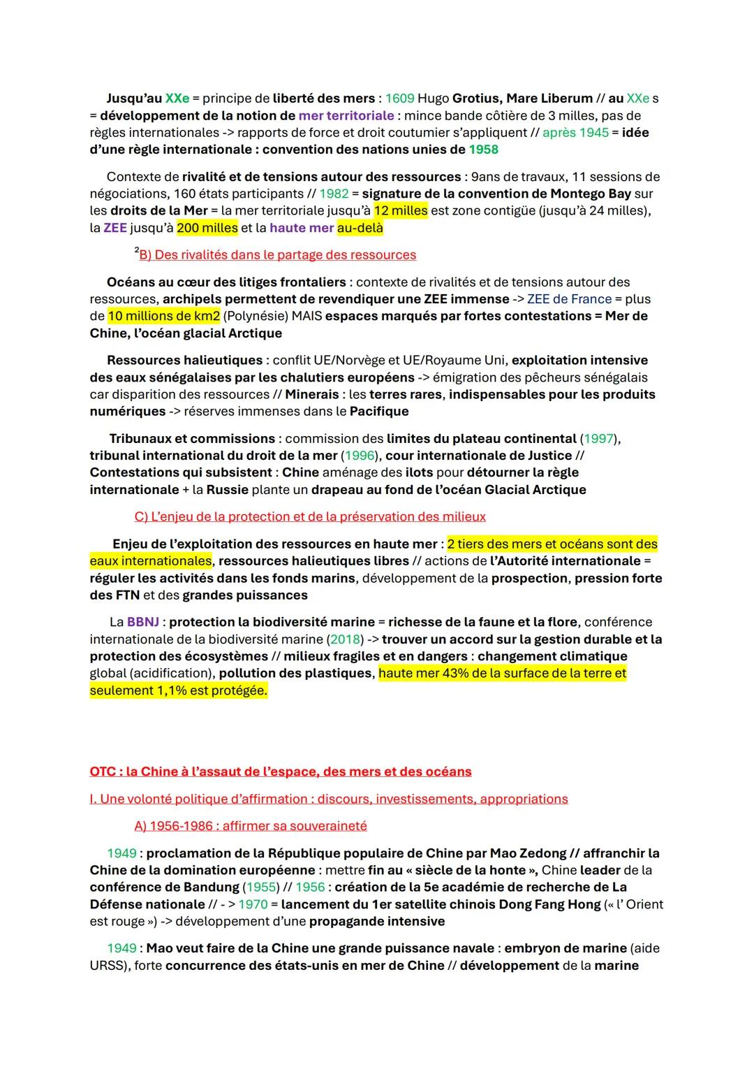 HGGSP - Thème 1- De nouveaux espaces de conquête
Introduction OCÉAN ET ESPACE: QUELLES SPÉCIFICITÉS?
A.Les océans
OCÉAN: Grande étendue d'ea