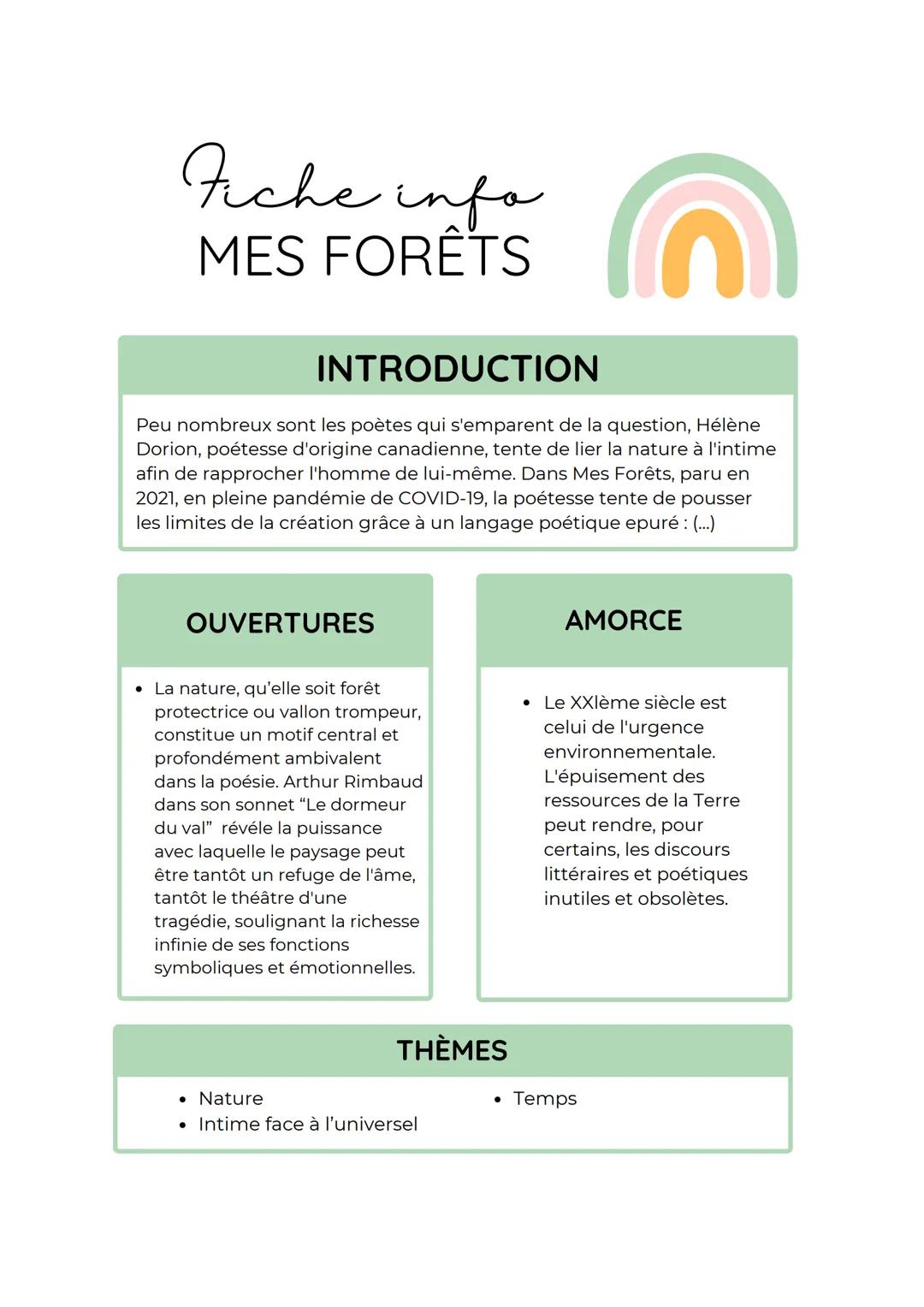 Mes forêts, Hélène Dorion