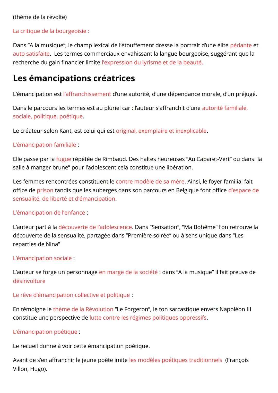 Emancipation créatrices
Les Cahiers de Douai, Arthur Rimbaud
une recherche d'émancipation personnelle et artistique
Mise en contexte, la soc