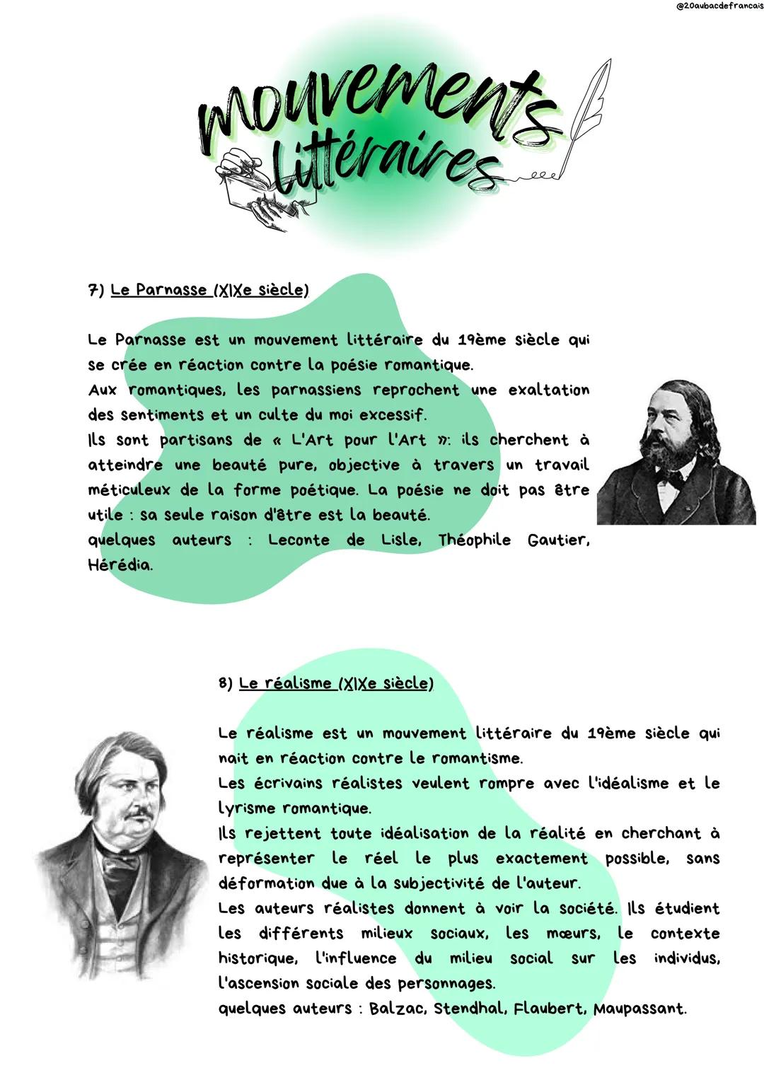 ## Mouvements
## Littéraires
1) L'humanisme (XVIe siècle)
C'est un mouvement européen. Les humanistes redécouvrent les
culture grecque et l