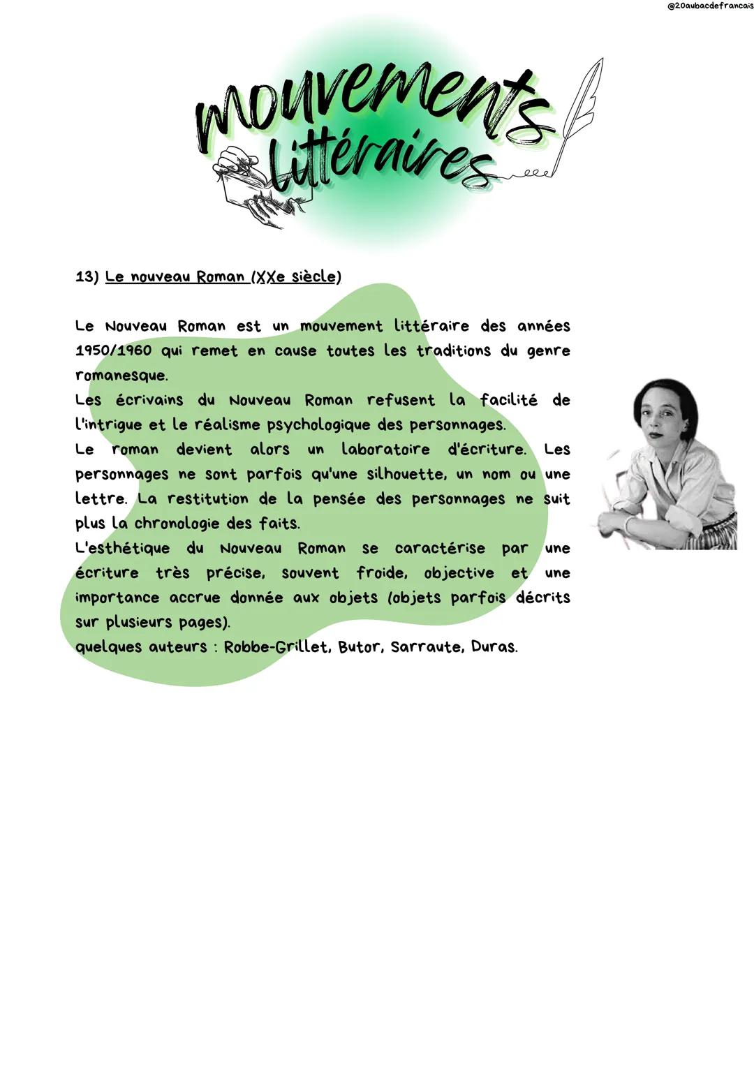 ## Mouvements
## Littéraires
1) L'humanisme (XVIe siècle)
C'est un mouvement européen. Les humanistes redécouvrent les
culture grecque et l