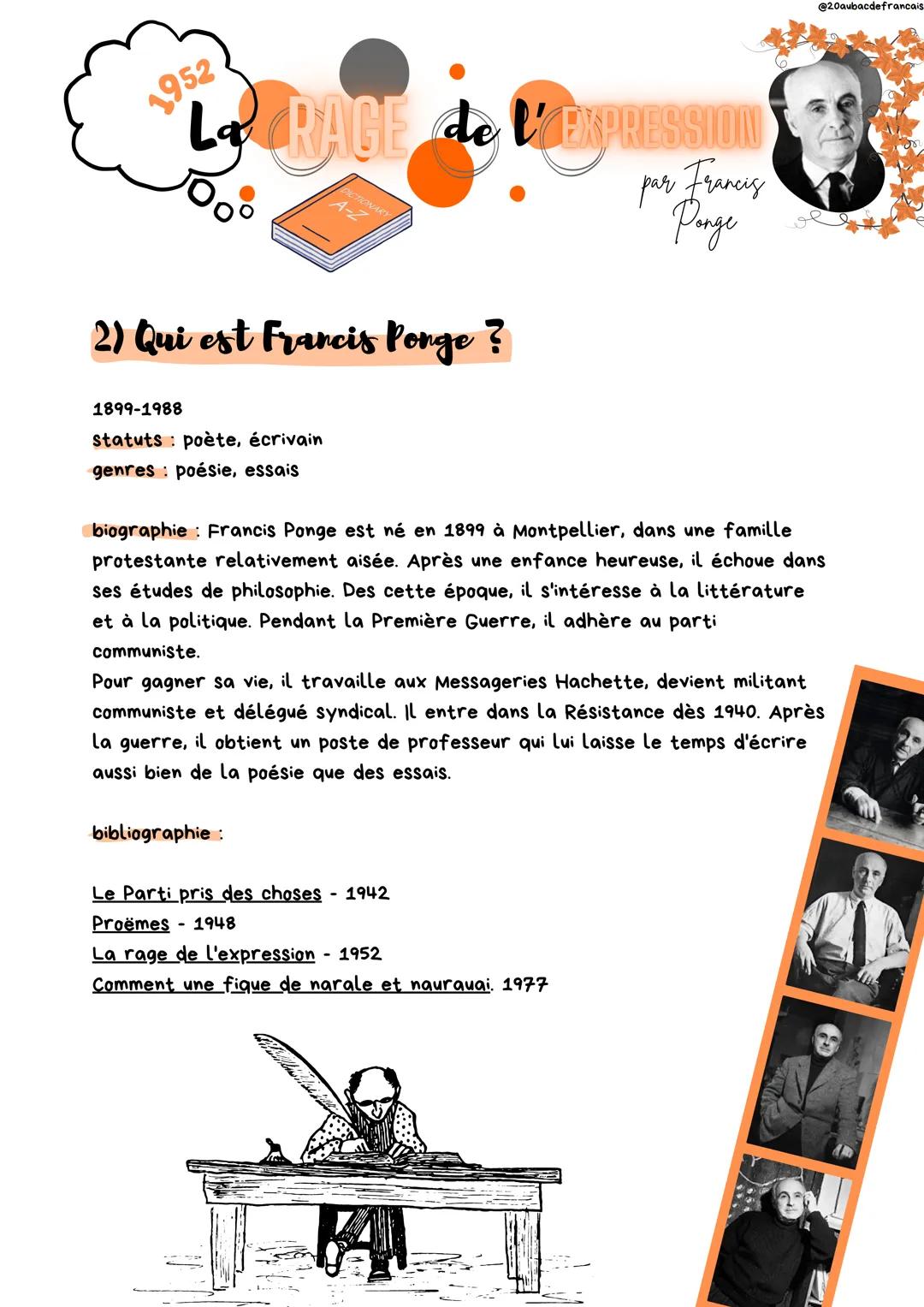 --- OCR Start ---
@20aubacdefrancais
1952
LRAGEEKPRESSION
1) C'est quoi la poesie?
un groupement de vers comme un
paragraphe
par Francis
rép