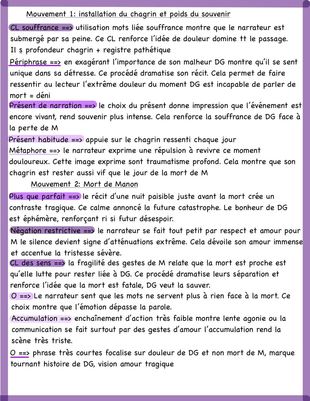 Mouvement 3: Désespoir éternel
Négation ==> l'image montre que DG a perdu tout désir de vivre après la mort de
M. La séparation entre les âm