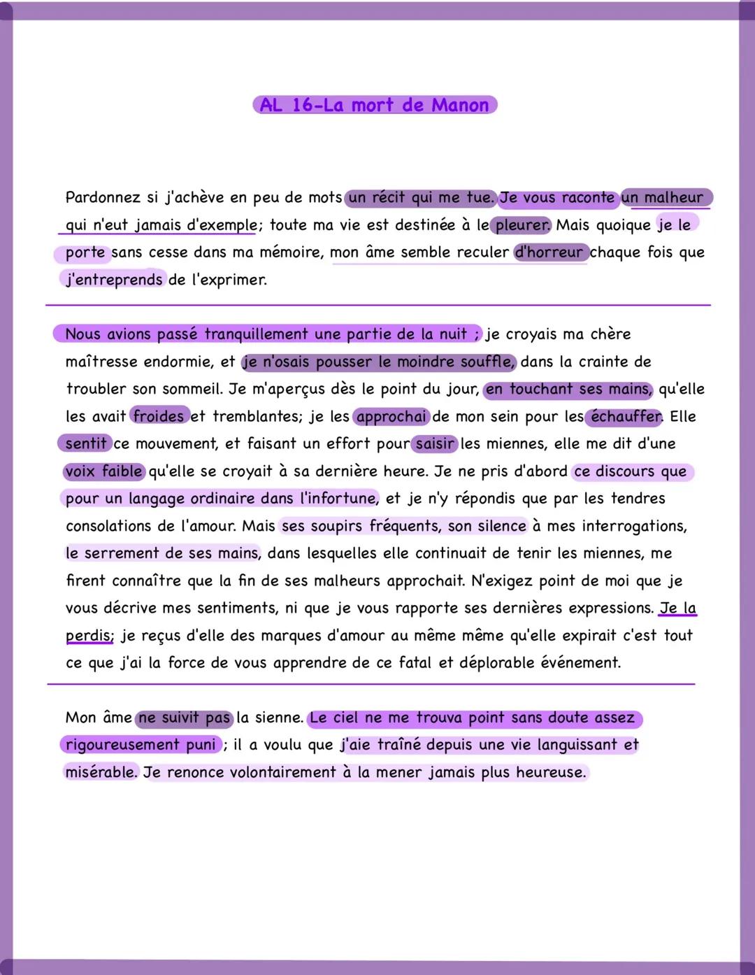 Mouvement 3: Désespoir éternel
Négation ==> l'image montre que DG a perdu tout désir de vivre après la mort de
M. La séparation entre les âm