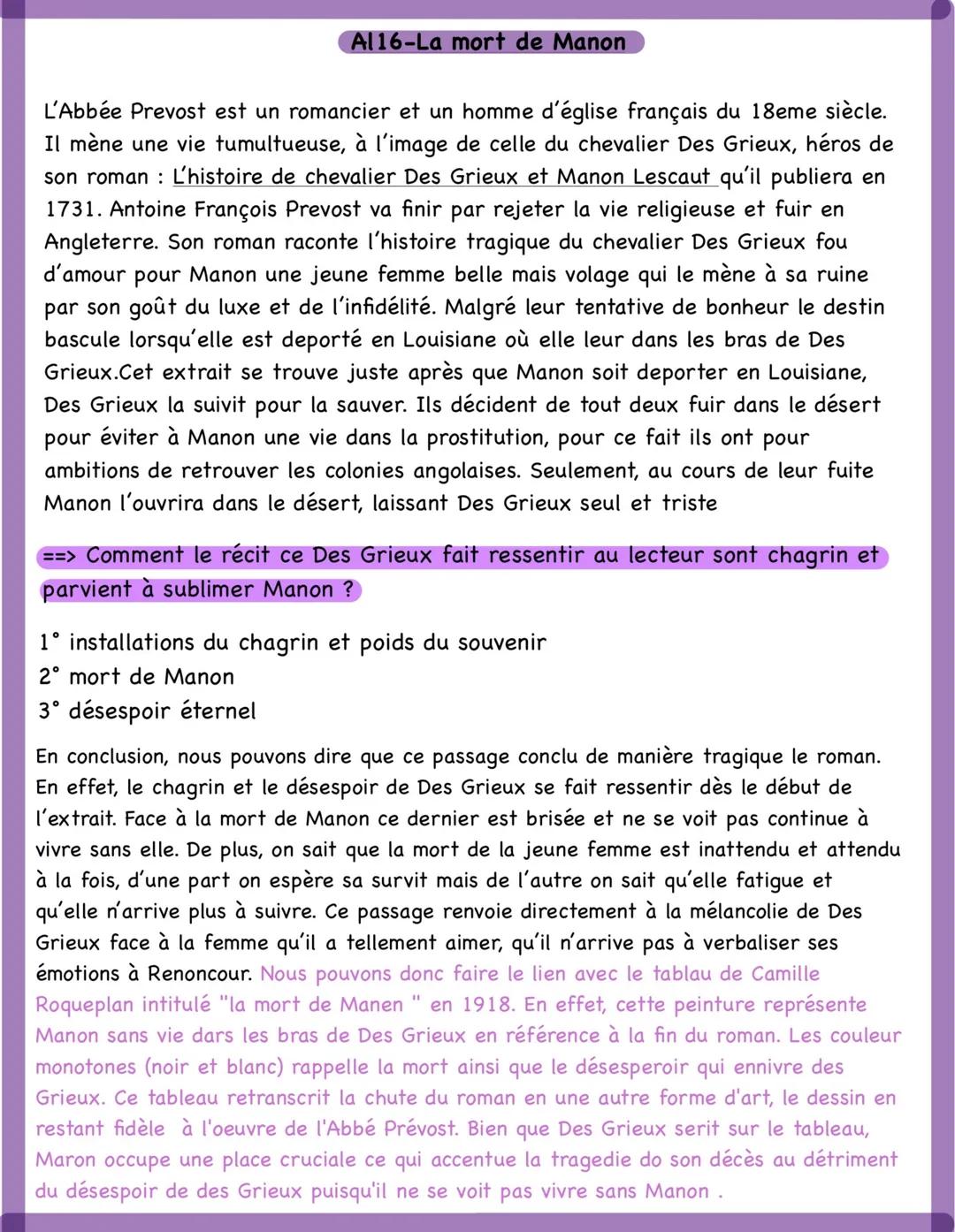 Mouvement 3: Désespoir éternel
Négation ==> l'image montre que DG a perdu tout désir de vivre après la mort de
M. La séparation entre les âm