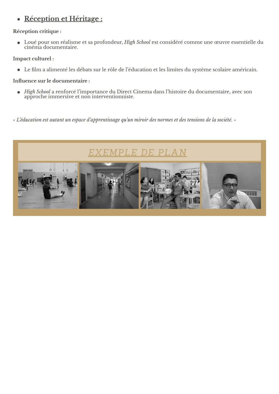 HIGH SCHOOL
Frederick Wiseman, 1968
HIGH
SCHOOL
FREDERICK WISEMAN
• Fiche technique
Réalisateur: Frederick Wiseman
Année de sortie: 1968
Gen