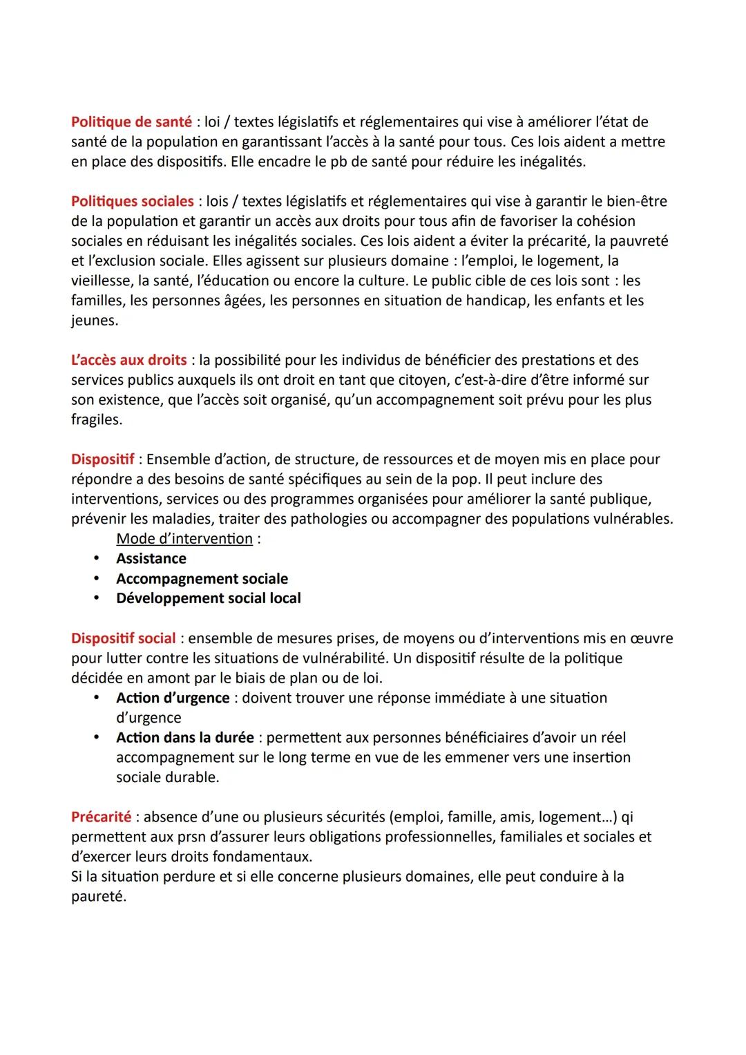 NOTIONS A CONNAÎTRE
Santé: Selon l'OMS la santé est un état complet de bien-être physique, mental et social et
qui ne consiste pas seulement