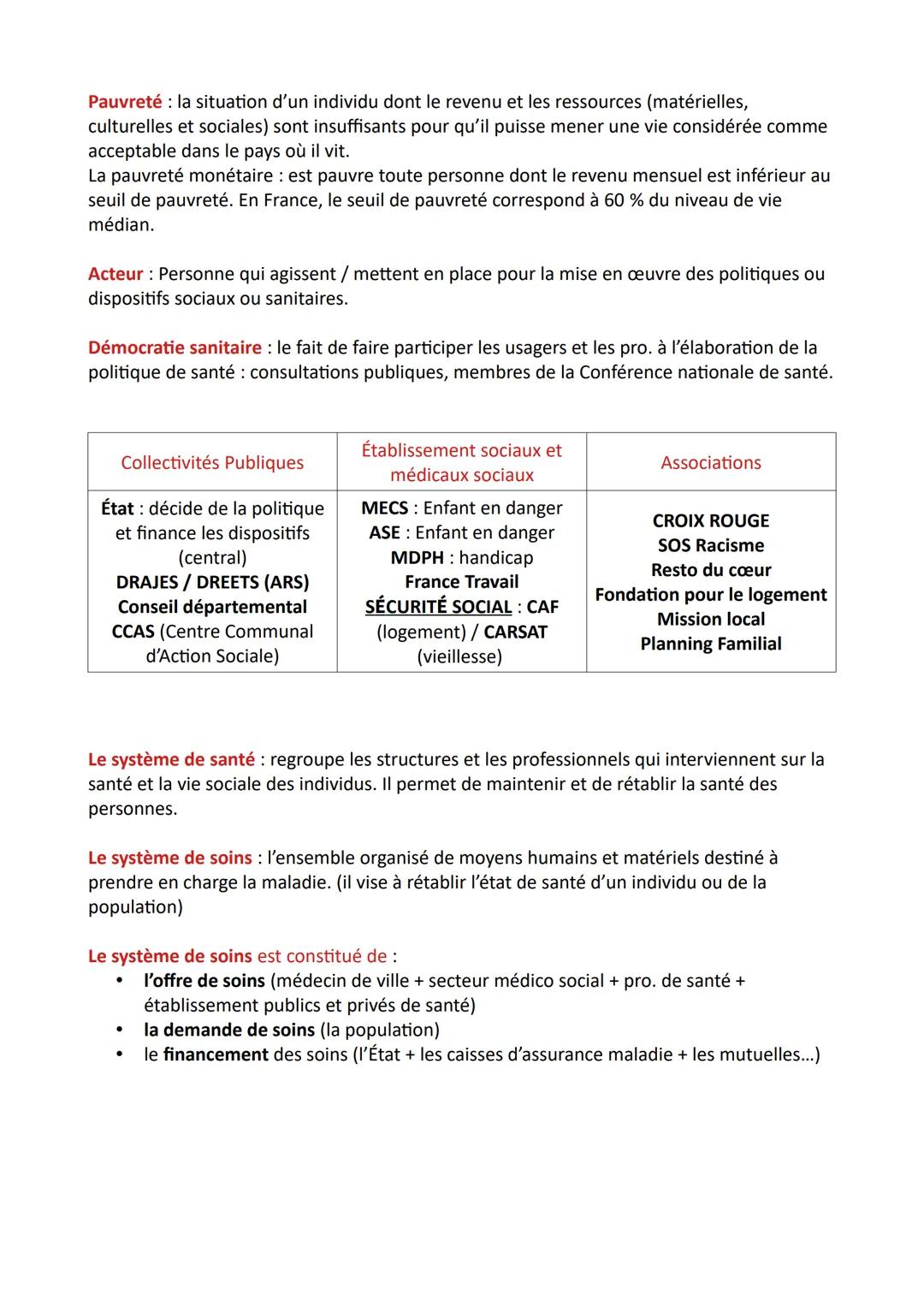 NOTIONS A CONNAÎTRE
Santé: Selon l'OMS la santé est un état complet de bien-être physique, mental et social et
qui ne consiste pas seulement